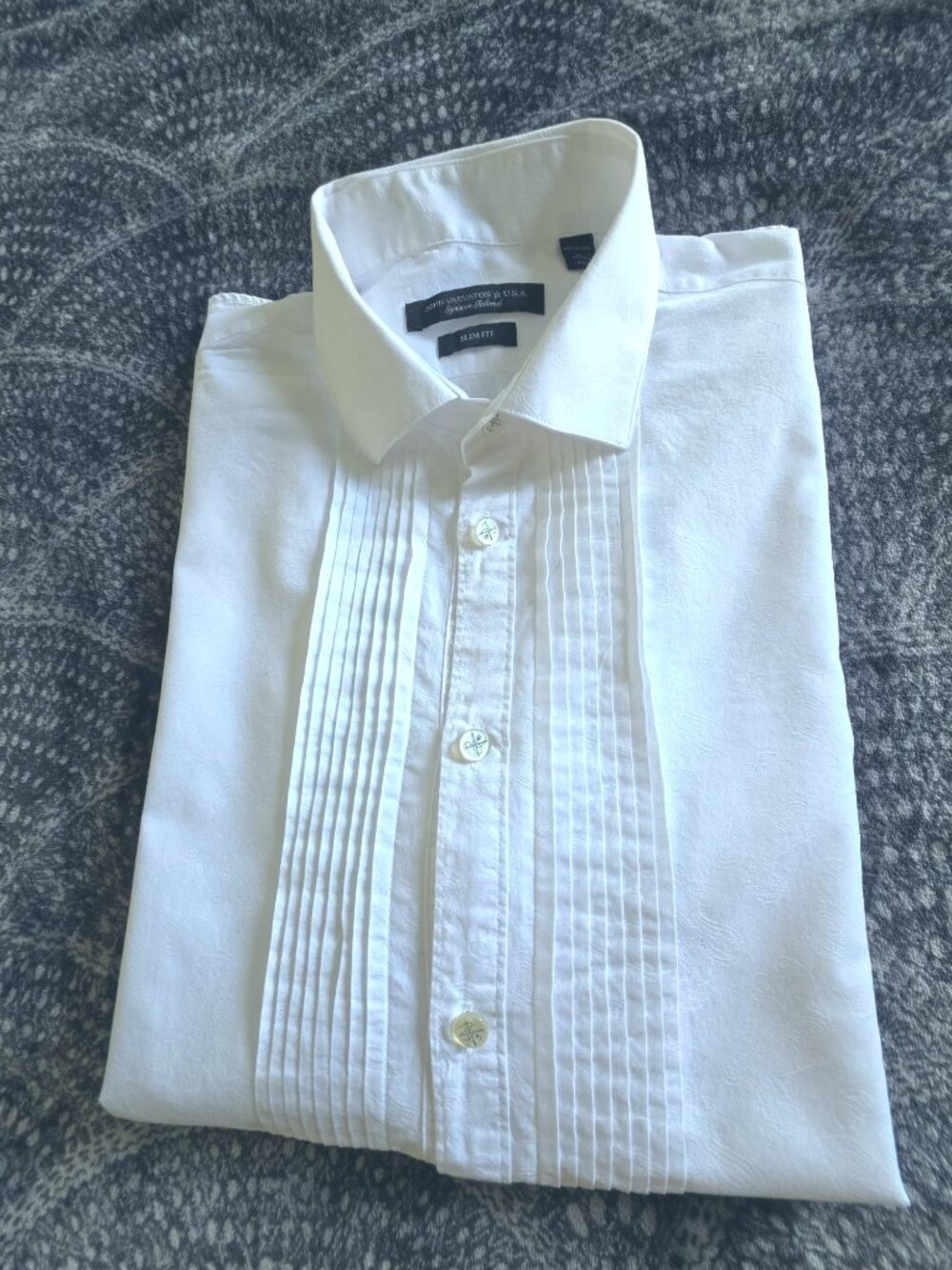 JOHN VARVATOS STAR USA Mens Slim Fit White Tuxedo Shirt - Picture 16 of 16